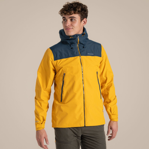 Craghoppers Mens Vanth Breathable Waterproof Jacket - XL / Warbler Yellow/Blue Stone