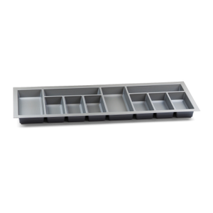Textured Grey Cutlery Tray for Grass Scala Kitchen Drawers in 8 widths x 430mm Length - 1000mm