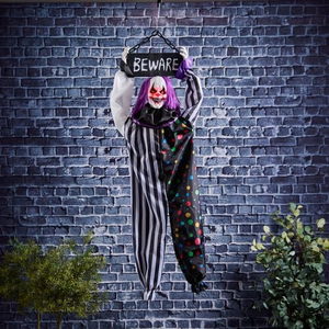 1.4m Animated Hanging Clown With Sign