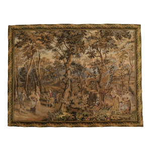 1970s French Tapestry Depicting a Country Scene