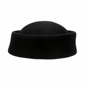 Black Wool Pillbox Hat (one size)