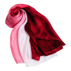 Burgundy To Blush Ombre Mulberry Silk Scarf – Handmade & Hand-Dyed (one size)