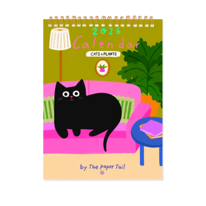 Cats And Plants - Double Page Wall Calendar