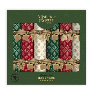 Mistletoe & Merry - Opulent Traditional Handmade Damask Crackers  6pce