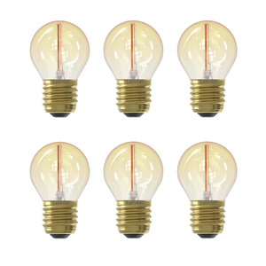 6x 1W - E27 LED Bulbs - 2100K - Warm White - Filament - 50 Lumen