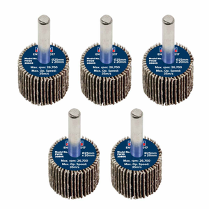 Sealey FW2520805 25 x 20mm Abrasive Flap Wheel on 6mm Shaft 80Grit (5 Pack)