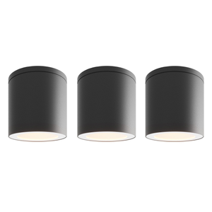 3x LED Aufbaustrahler Außen - IP54 - GU10 Fassung - Schwarz
