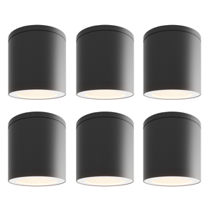 6x LED Aufbaustrahler Außen - IP54 - GU10 Fassung - Schwarz