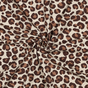 Tissu sweat Léopard - Marron