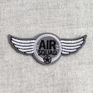 Écusson thermocollant Air Squad - Gris et argent