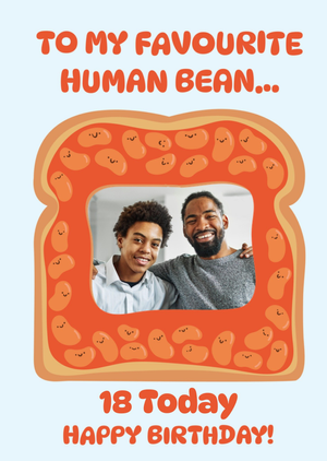 Scribbler Human Bean 18th Birthday Photo Upload Card