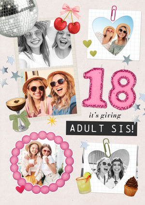 18 Itâ€™s Giving Adult Sis Photo Upload Birthday Card