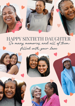 Happy Sixtieth Daughter Photo Upload Birthday Card