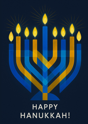 Happy Hanukkah Illustrated Card