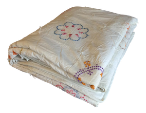 1940s Vintage Early 20th Century Cross Stitch Quilt