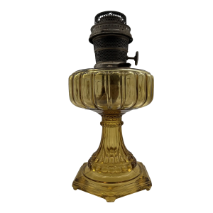 Vintage Aladdin Model B Amber Glass Oil Lamp – Original Burner