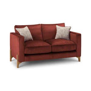 Jude 2 Seater Sofa in Duke Sunset Fabric with Oak Feet