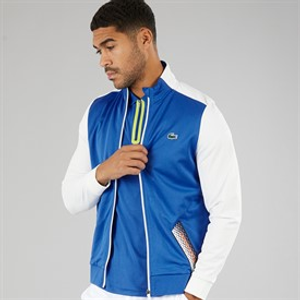 Lacoste Mens Ripstop Zip-Up Sweatshirt Kingdom/Flour