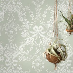 Holden Decor Bow Damask Sage Wallpaper - 14170
