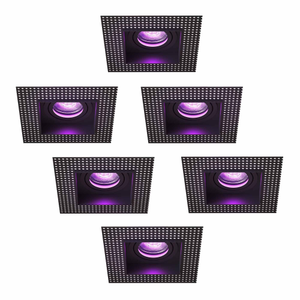 LED Einbaustrahler Dimmbar - Randlos - Schwarz - 4.9W - RGB+CCT - 345 Lumen - 130x130mm - 6 pack