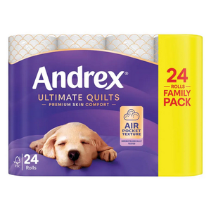 Andrex® Ultimate Quilts Standard Roll Toilet Tissue 3 Ply 04475901 Pack of 24 Toilet Rolls