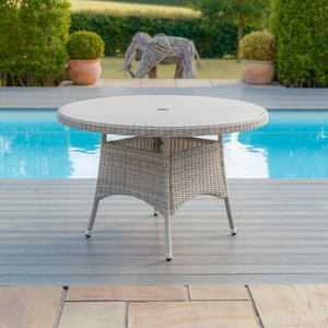 Maze - Oxford 4 Seat Round Rattan Dining Table - Ceramic Glass (Table Only)