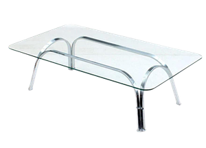 Sprunger Style Chrome and Glass Coffee Table