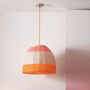 Designers Guild Brera Pimento Orange Rattan Pendant Light