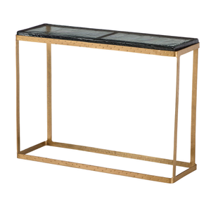 Nador Antique Brass and Glass Console Table