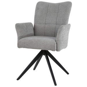 Bliss Grey Spring Cushion Swivel Dining Armchair