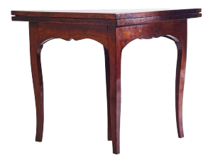 18th C. French Walnut Triangle Flip Top Games Table