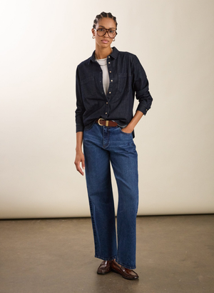 Organic Stretch Cotton Wide Leg Slouch Jeans - UK 16 | EU 44 | US 12 / Dark Indigo