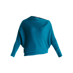 Draped Knitted Jumper In Ocean Blue (L)