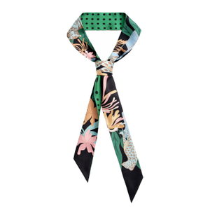 Silk Skinny Scarf Night Jungle Gathering
