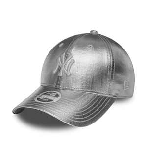 New York Yankees Womens MLB Metallic Silver 9FORTY Adjustable Cap
