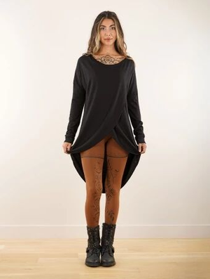 'Pull asymétrique "Senraku", Noir'