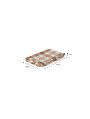 Lovatt Checked Runner 250X36cm - Linen, Truffle