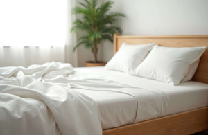 Premium 300TC Cotton Sateen Flat Sheets – White Luxury Bedding