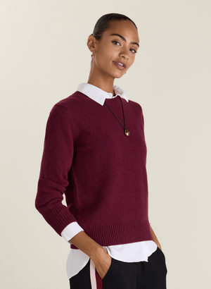 Zucca Wool Blend Crew Neck Jumper - 16 (UK Size 16) / Burgundy
