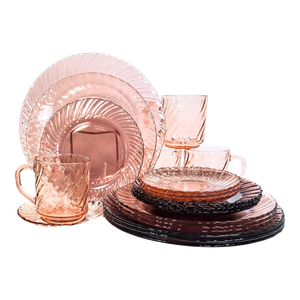 French Glass Dinnerware- Set of 20