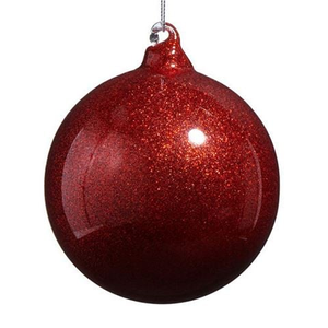 Raz - Make It Merry-Red Glitter Blown Glass Ornament