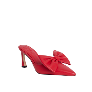 The Vixen Bow Mule In Reckless Red (6 UK)