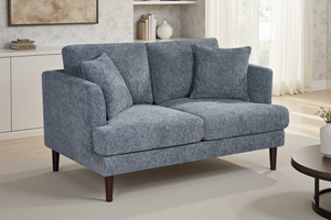 Pale Blue Chenille Fabric 2 Seater Sofa RAVELLO