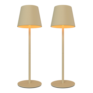 2x Rechargeable Table Lamp USB – Beige – IP54 – Cordless – Touch Controls – Dimmable – CCT – 4400 mAh Battery - Nyra
