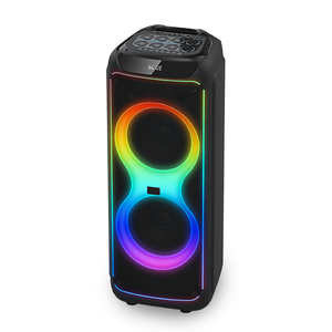 X Echo Saturn 102cm Tower Speaker 120W Bluetooth, RGB Lights, Wireless Mic & Wheels