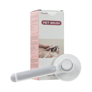 Cepillo para Gatos Redondo Autolimpiable Antienredos con Botón de Liberación Gris Glückpet