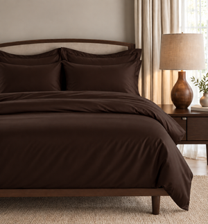 All Season Egyptian Giza Duvet Cover - Coffee