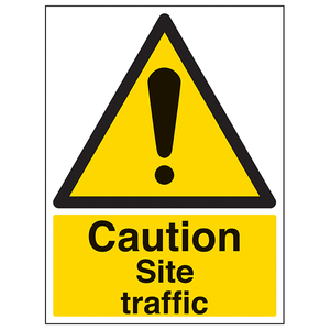 Caution Site Traffic - Portrait 400 x 600 mm - 3mm Aluminium Composite (