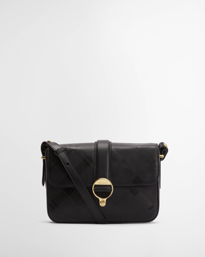 Barbour Rosa Womens Deboss Leather Crossbody Bag - Black/Deboss Tartan