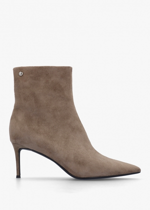 Swift Mink Suede Mid Heel Ankle Boots